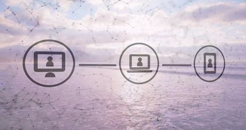 Innovative digital connectivity over tranquil seascape