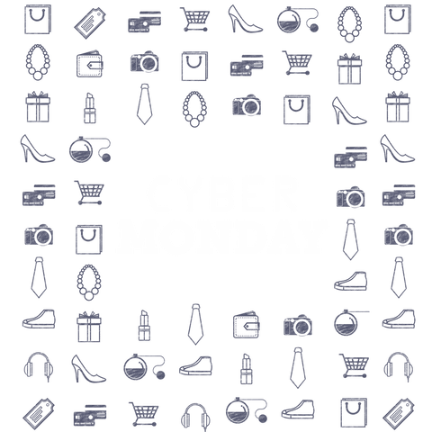 transparent cyber monday shopping icons vector border - Download Free Stock Videos Pikwizard.com