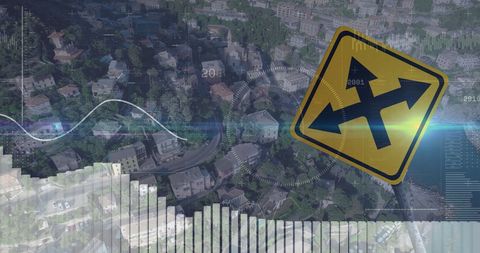 Financial data integration over urban landscape and road sign