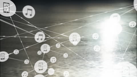 Interconnected Music and Data Network Digital Concept