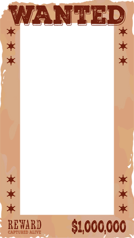 Vintage Wanted Poster with Transparent Background and Copy Space