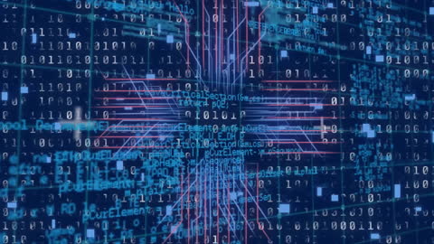 Binary Code and Circuit Board Animation Background