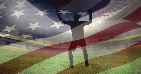 Silhouette of Soccer Player Seamlessly Merged with American Flag - Download Free Stock Images Pikwizard.com