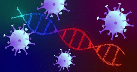 Digital Interface of Virus Cells and DNA Strand - Download Free Stock Images Pikwizard.com