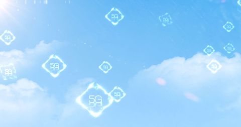 5G Technology Conceptual Overlay Against Blue Sky - Download Free Stock Images Pikwizard.com