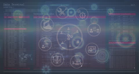 Digital Interface and Data Processing Concept Animation