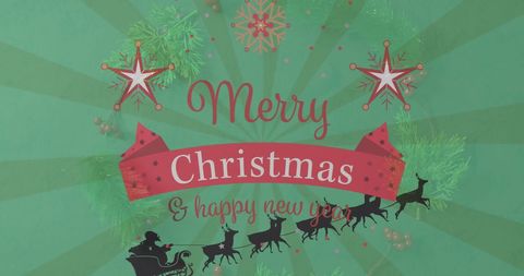 Festive Christmas and New Year Greeting with Santa