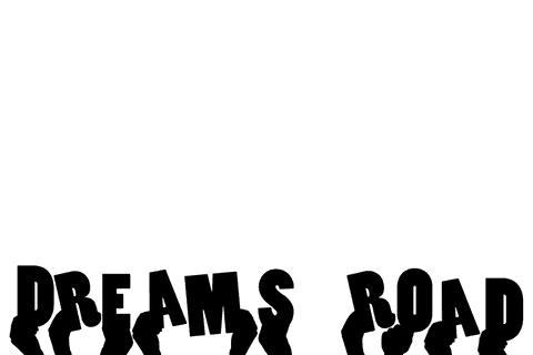 Transparent illustration of hands holding 'dreams road' text