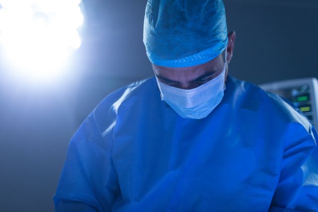 Male Surgeon Performing Operation in Hospital Operating Room - Download Free Stock Images Pikwizard.com