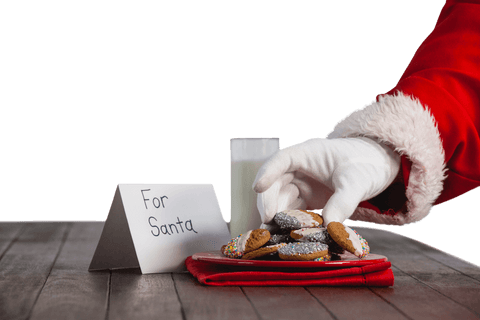santa claus grabbing love-filled cookies and milk - Download Free Stock Videos Pikwizard.com