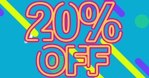 Bright 20 Percent Off Discount Banner with Abstract Design
