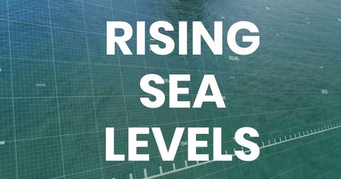 Rising Sea Levels with Financial Graph Showing Climate Impact - Download Free Stock Images Pikwizard.com
