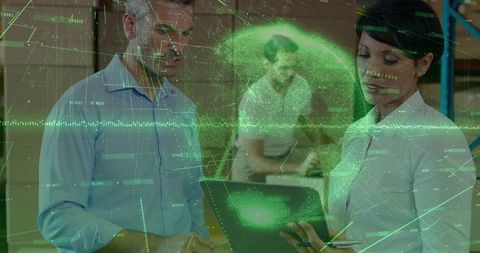 Futuristic Collaboration with Holographic Technology in Digital Workspace