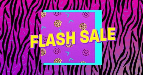 Colorful retro flash sale design with vibrant patterns