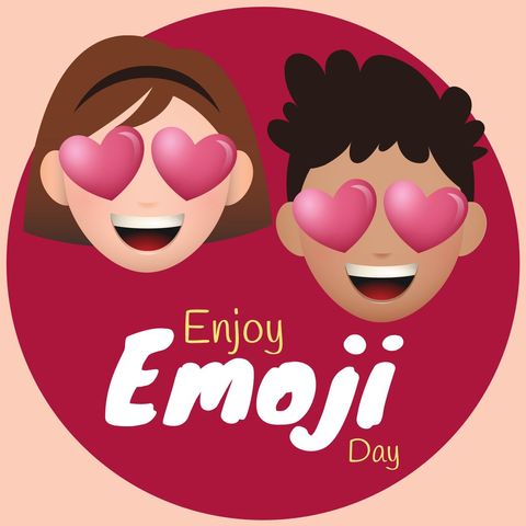 creative emoji day design with lovers’ emoticons - Download Free Stock Templates Pikwizard.com