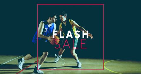 Flash Sale Promotion with Intense Basketball Players Action - Download Free Stock Images Pikwizard.com