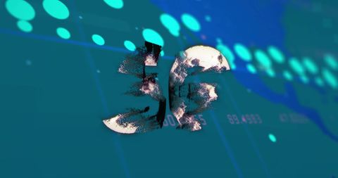 Futuristic 5g concept with world map and data visuals