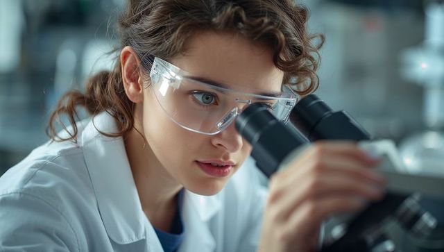Young Scientist Examining Organization Through Microscope