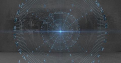 Futuristic holographic interface in industrial lab