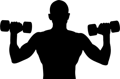 Transparent athlete holding dumbbell showcasing strength and fitness