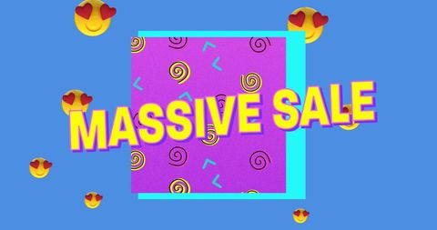 Colorful Massive Sale Announcement with Heart Emojis - Download Free Stock Images Pikwizard.com