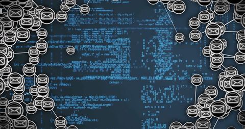 Digital Data Coding with Dynamic Network Connections - Download Free Stock Images Pikwizard.com
