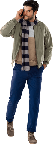 Transparent Young Man Wearing Casual Outfit Talking on Mobile Phone - Download Free Stock Videos Pikwizard.com