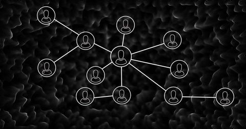 Digital networking concept with central hub and connections