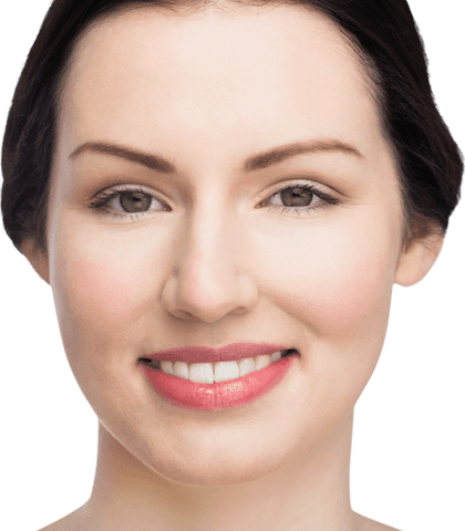 Transparent Background Smiling Woman with Natural Makeup