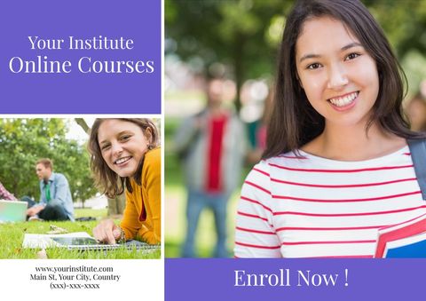 diverse students promoting online education in outdoor setting - Download Free Stock Templates Pikwizard.com