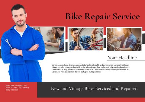 professional bike repair service with experienced mechanic offering reliable repairs - Download Free Stock Templates Pikwizard.com