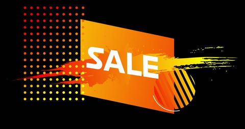 Dynamic sale banner with vibrant geometric shapes