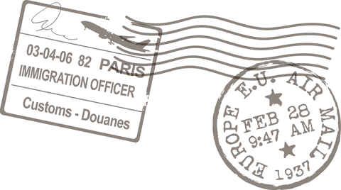 Vintage European Airmail and Immigration Postmark on Transparent Background - Download Free Stock Videos Pikwizard.com