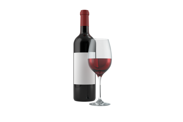 Transparent Background Wine Bottle and Glass of Red Wine - Download Free Stock Videos Pikwizard.com