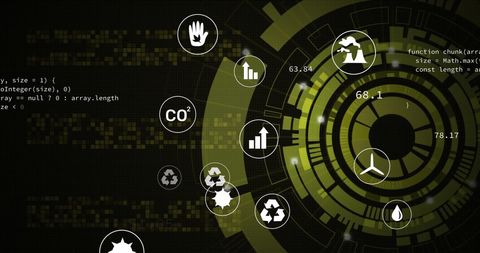 Data Processing with Digital Infographic Overlay - Download Free Stock Images Pikwizard.com