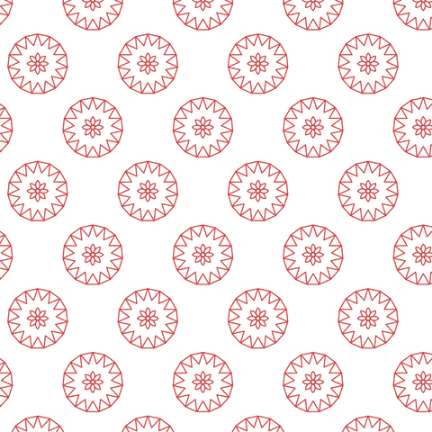 Red rosettes pattern on transparent background digital design