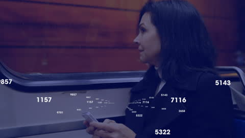Businesswoman Analyzing Data on Commute