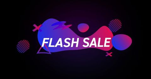 Retro eighties flash sale graphic on black background