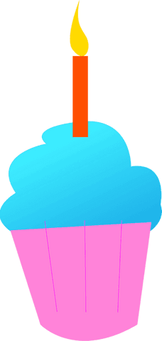 blue frosting cupcake with lit candle on transparent background - Download Free Stock Videos Pikwizard.com