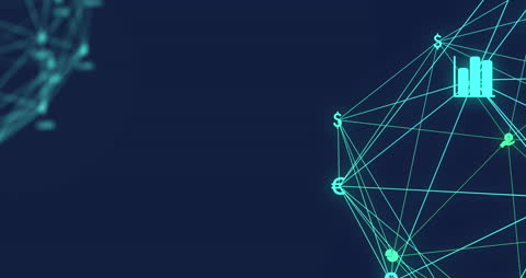 Digital Network Connections with Tech Icons