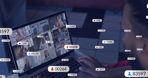 African American Man Navigating Virtual Connectivity in Digital Workspace - Download Free Stock Images Pikwizard.com