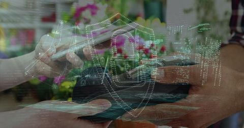 Digital payment technology and security concept in retail environment