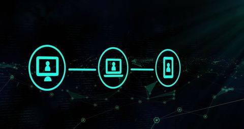 Futuristic Digital Network with Green Icons - Download Free Stock Images Pikwizard.com