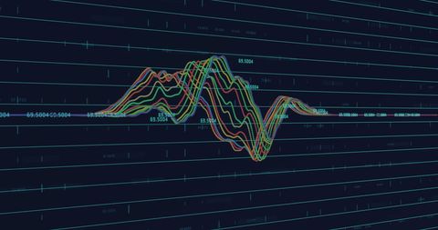 Abstract Data Visualization with Dynamic Line Charts on Dark Background - Download Free Stock Images Pikwizard.com