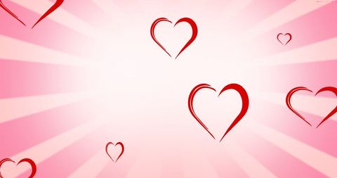 Floating Red Hearts on Pink Gradient Background - Download Free Stock Images Pikwizard.com