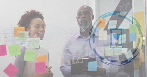 Diverse Team Engaged in Digital Security Strategy Planning