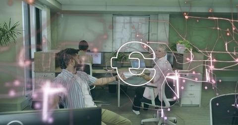 Collaborative Teamwork in Modern Open Plan Office Setting