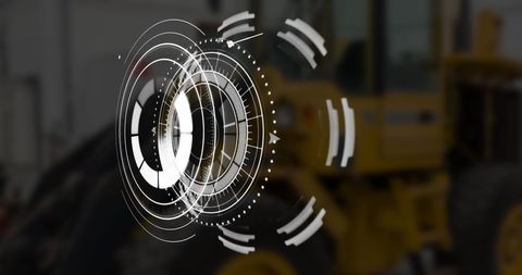 Futuristic Digital Data Interface Over Industry Background - Download Free Stock Images Pikwizard.com