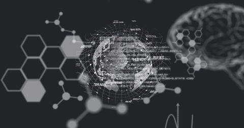 Dynamic Globe with Scientific Data Overlay - Download Free Stock Images Pikwizard.com