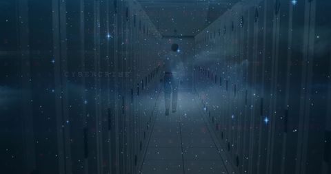 Engineer Navigating Data Cybersecurity in Server Room - Download Free Stock Images Pikwizard.com